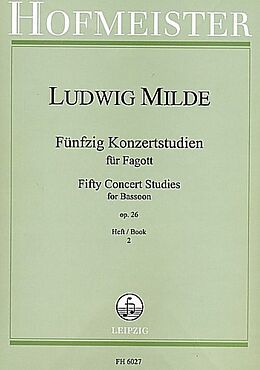 Ludwig Milde Notenblätter 50 Konzertstudien op.26 Band 2 (Nr.26-50)
