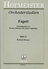 Richard Strauss Notenblätter Orchesterstudien für Fagott Band 12