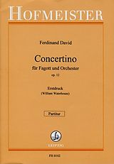 Ferdinand David Notenblätter Concertino op.12 für Fagott und