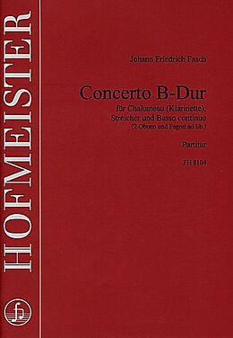 Johann Friedrich Fasch Notenblätter Concerto B-Dur für Chalumeau