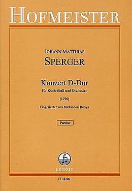 Johann Matthias Sperger Notenblätter Konzert D-Dur Nr.15