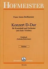 Franz Anton Hoffmeister Notenblätter Konzert D-Dur für Kontrabass