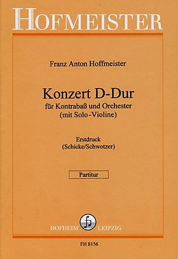 Franz Anton Hoffmeister Notenblätter Konzert D-Dur für Kontrabass