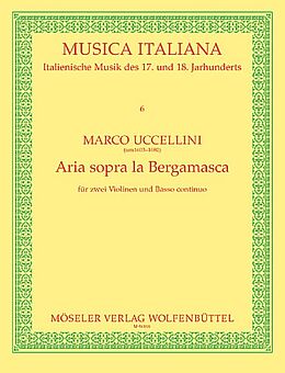 Marco Uccellini Notenblätter Aria sopra la Bergamasca