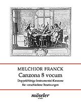 Melchior Franck Notenblätter Canzona 8 vocum - Doppelchörige Instrumentalkanzone