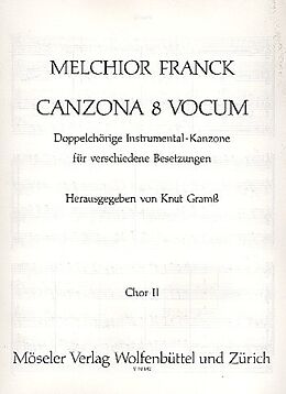 Melchior Franck Notenblätter Canzona 8 vocum