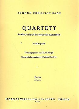 Johann Christian Bach Notenblätter Quartett G-Dur op.8,2