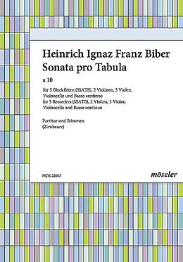 Heinrich Ignaz Franz von Biber Notenblätter Sonata pro tabula a 10