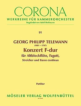 Georg Philipp Telemann Notenblätter Konzert F-Dur