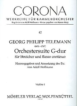 Georg Philipp Telemann Notenblätter Orchestersuite G-Dur