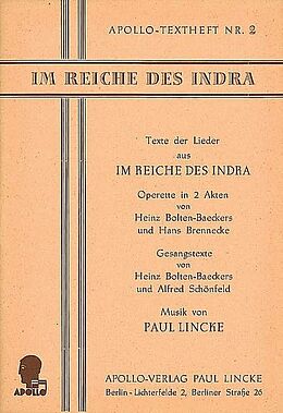 Paul Lincke Notenblätter Im Reiche des Indra