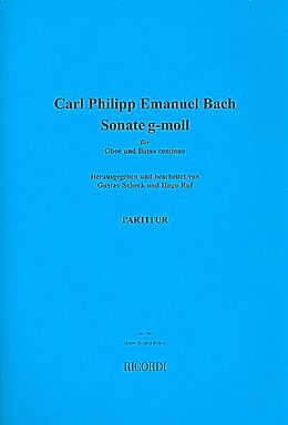 Carl Philipp Emanuel Bach Notenblätter Sonate g-Moll