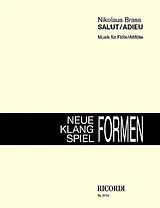 Nikolaus Brass Notenblätter Adieu - Salut für Flöte (Altflöte)