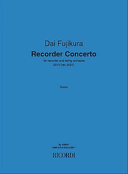 Dai Fujikura Notenblätter Concerto for recorder and string orchestra