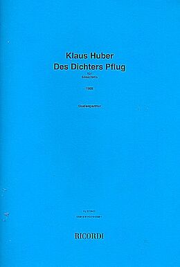 Klaus Huber Notenblätter Des Dichters Pflug für Violine, Viola