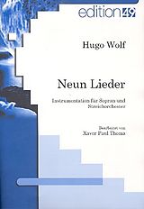 Hugo Wolf Notenblätter 9 Lieder für Sopran und Streichorchester