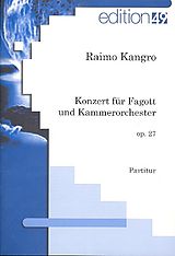 Raimo Kangro Notenblätter Konzert op.27 für Fagott und