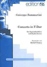 Giuseppe Sammartini Notenblätter Konzert F-Dur für Sopranblockflöte