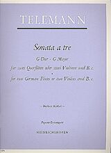Georg Philipp Telemann Notenblätter Sonata a tre G-Dur für 2 Flöten (2 Violinen) und bc