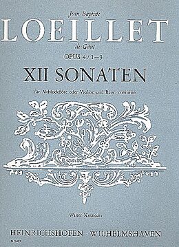 Jean Baptiste Loeillet de Gant Notenblätter 12 Sonaten op.4 Band 1 (Nr.1-3)