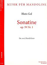 Hans Gál Notenblätter Sonatine op.59,1 für 2 Mandolinen