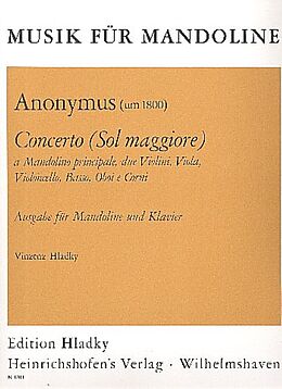 Anonymus Notenblätter Konzert G-Dur für Mandoline und