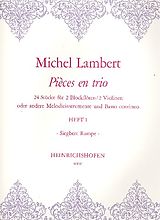 Michel Lambert Notenblätter 24 Stücke Band 1 für 2 Blockfloeten
