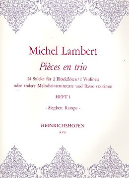 Michel Lambert Notenblätter 24 Stücke Band 1 für 2 Blockfloeten