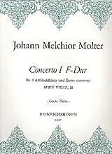 Johann Melchior Molter Notenblätter Concerto F-Dur Nr.1 MWVVIII/17,18