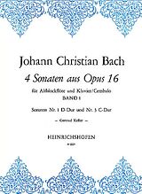 Johann Christian Bach Notenblätter 4 Sonaten aus op.16 Band 1 (Nr.1 und 3)