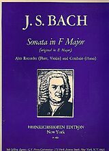 Johann Sebastian Bach Notenblätter Sonate F-Dur für Altblockflöte (Flöte