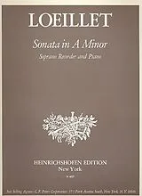 Jean Baptiste Loeillet de Gant Notenblätter Sonata in a Minor