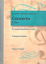 Joseph Anton Steffan Notenblätter Konzert F-Dur für 2 Altblockflöten