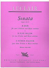 Jean Marie l'Ainé Leclair Notenblätter Sonate B-Dur op.4,2 für 2 Violinen