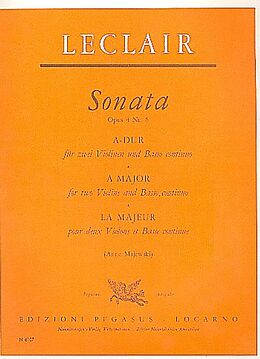 Jean Marie l'Ainé Leclair Notenblätter Sonate A-Dur op.4,6 für 2 Violinen