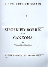 Siegfried Borris Notenblätter Canzona op.110 für Viola und Orgel