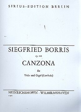 Siegfried Borris Notenblätter Canzona op.110 für Viola und Orgel