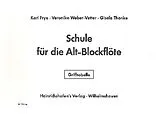 Karl Frye Notenblätter Grifftabelle zur Schule für die Altblockflöte