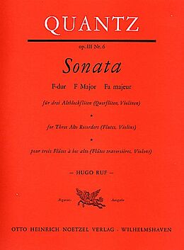 Johann Joachim Quantz Notenblätter Sonate F-Dur op.3,6 für