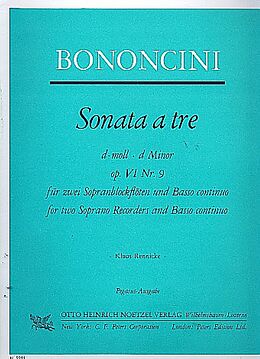 Giovanni Battista Bononcini Notenblätter Sonata à tre op.6,9 für