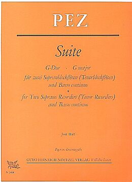 Johann Christoph Pez Notenblätter Suite G-Dur für