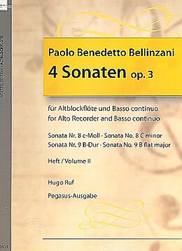 Paolo Benedetto Bellinzani Notenblätter 4 Sonaten op.3 Band 2