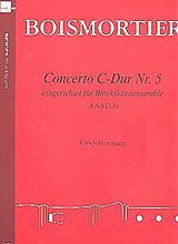Joseph Bodin de Boismortier Notenblätter Concerto C-Dur Nr.5 für 4 Blockflöten (AAAT/A)