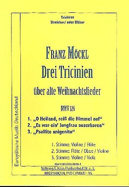 Franz Möckl Notenblätter 3 Tricinien über alte Weihnachtslieder