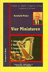 Reinhold Weber Notenblätter 4 Miniaturen für Trompete in C und Harfe (Klavier)