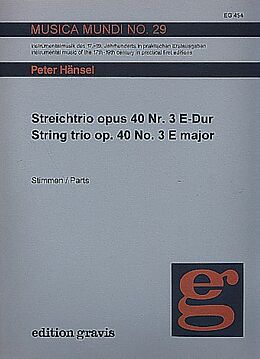 Peter Hänsel Notenblätter Streichtrio E-Dur op.40,3