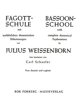 Julius Weissenborn Notenblätter Fagottschule