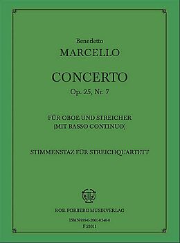 Benedetto Marcello Notenblätter Concerto c-Moll für Oboe und
