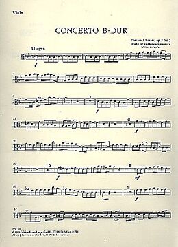 Tomaso Albinoni Notenblätter Konzert B-Dur op.7,3