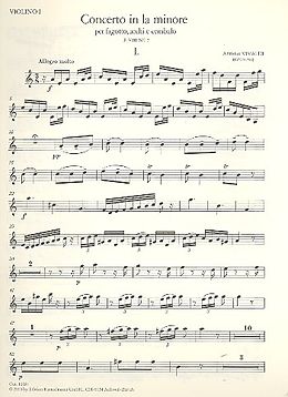Antonio Vivaldi Notenblätter Konzert a-Moll PV72 (F.VIII-7)